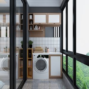 Armoire de buanderie en acier inoxydable de style européen moderne, sur mesure, haut de gamme, imperméable - Product Image 3