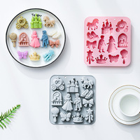Moule à gâteau en silicone antiadhésif Candyer, motif Princesse, qualité alimentaire, réutilisable, mignon, magnétique, pour chocolat et glace DIY