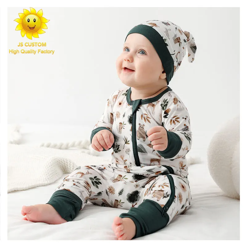 עיצוב מותאם אישית בכל רחבי בוטיק מודפס בוטיק באיכות גבוהה תינוק מבמבוק רוכסן תינוק רוכסן בגדי תינוקות 0-3 חודשים 6993