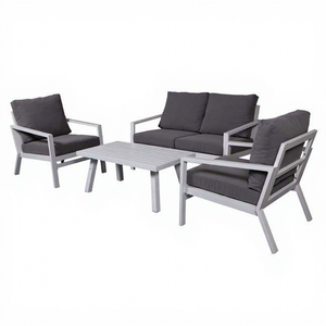 Leisure 4pcs Nordic <b>Aluminum</b> 4 Seater Set With Spun Poly Cushion Outdoor <b>Table</b> for Outdoor Patio Use - Product Image 2