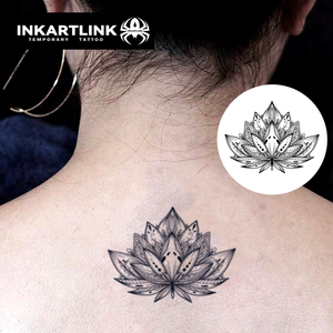 Tatuaje Temporal Personalizado de Mandala Loto, Resistente al Agua, de Larga Duración (15 Días), Arte Corporal Semipermanente para Espalda y Cuello, para Mujeres - Product Image 2