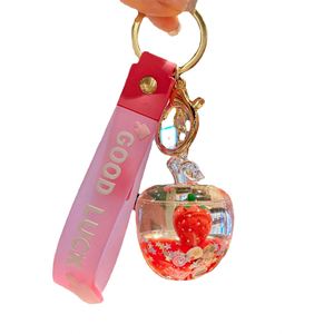 Nouveautés 2023 : Porte-clés créatif et mignon avec fruits flottants (melon, kiwi) et bouteille de thé au lait liquide - Product Image 5