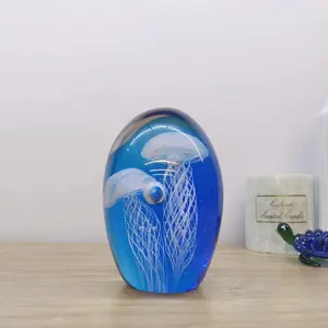 Креативный zibo Boshan, чистый Мурано ручной работы, высококачественный светящийся стеклянный медуз, океанские украшения, круглый стеклянный шар, пресс-папье