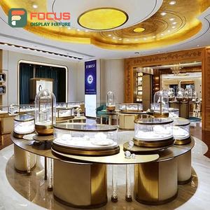 Vitrine de présentation de bijoux en bois avec éclairage LED haut de gamme, présentoir de bijoux de luxe, unité de vitrine - Product Image 1