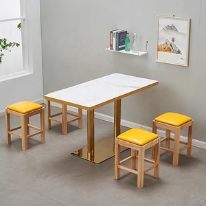 Restaurantes de comida rápida de lujo Cafeterías Interiores comerciales Mesa Muebles de comedor Juego de comedor Mesa de comedor industrial - Product Image 2