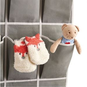 Non-Woven 24 Pockets <b>Large</b> Pockets Over the Door Hanging Shoe Toy Organizer Grey - Product Image 5