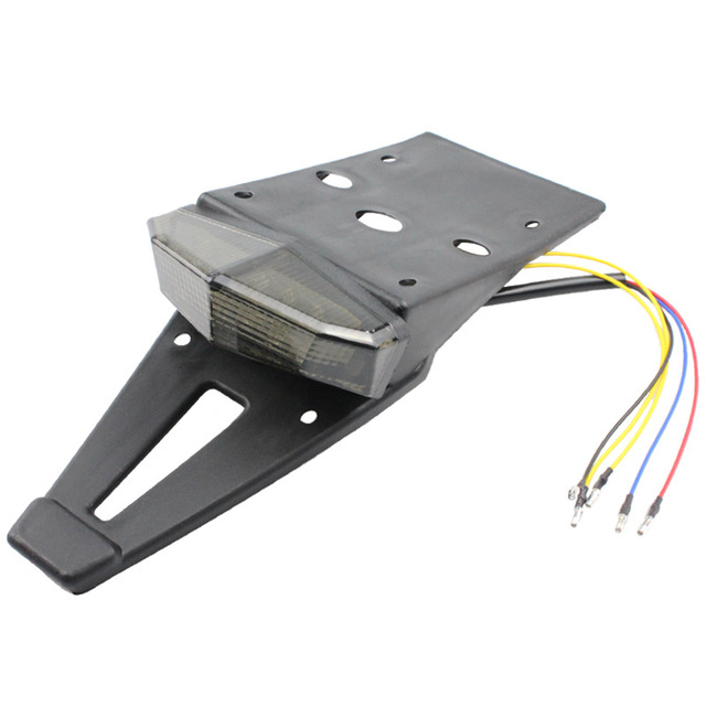 LED Motorcycle Tail Light Universal Enduro Trial Dirt Bike 12V Stop Brake Light Rear Fender Taillamp Clear