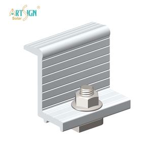 Pince de fixation intermédiaire en aluminium ArtSign pour supports de montage solaire, fixation sur rail, noire ou argentée, kit de pinces de fin de rail - Product Image 2