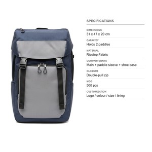 Sac à dos Ripstop pour Pickleball, capacité 2 raquettes, logo personnalisé, vente en gros, sac à dos pour raquettes de tennis et de padel - Product Image 6