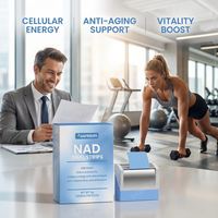 Ausreson OEM NAD Bandes de film orales à dissolution rapide, supplément pour les soins de la peau, Resvératrol, Collagène, Comprimés oraux, Bandes de film orales NAD+