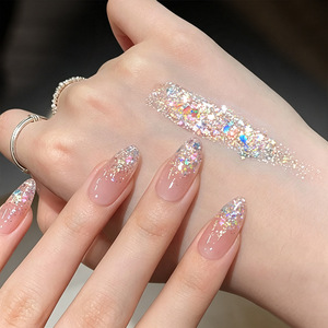 Gel UV à paillettes effet diamant écrasé pour ongles, populaire, super scintillant, polyvalent, à retirer par trempage, pour nail art, vente en gros - Product Image 2