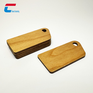 Logotipo personalizado de alta calidad Etiquetas NFC para gimnasio Llavero de madera Etiqueta de código QR inteligente Llavero de madera - Product Image 3