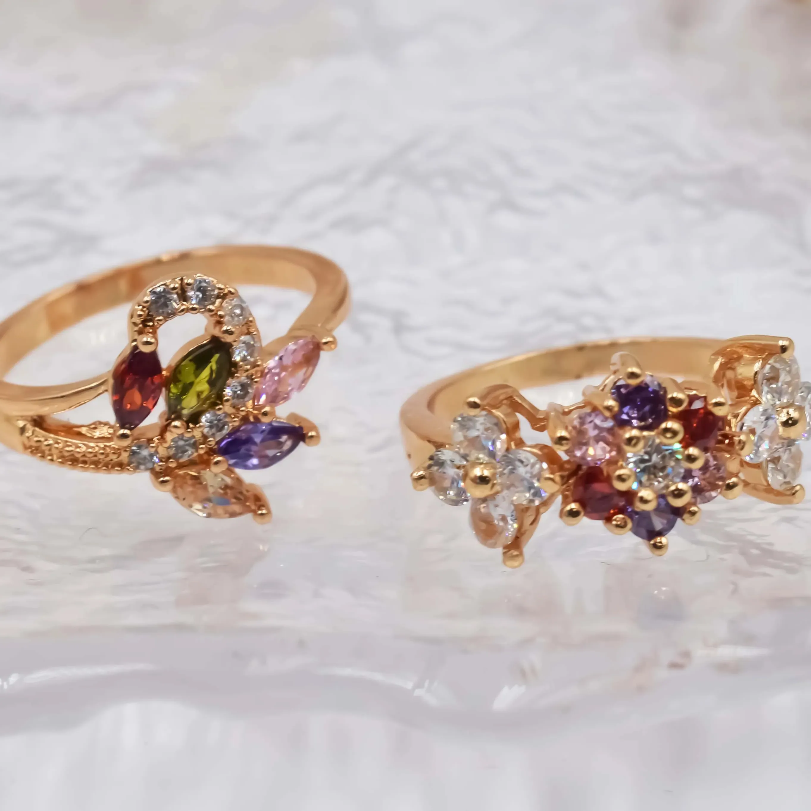 טבעת אבני אודם מתוצרת סין, עיצוב טבעת דובאי זהב 18k
