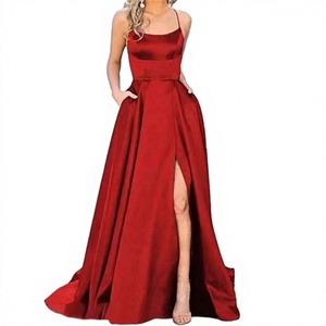 Vestido de Noche Largo de Color Sólido para Damas de Honor, con Hombros Descubiertos - Product Image 1