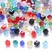 Perles en verre biconiques de 2 mm, 3 mm, 4 mm, 6 mm, 8 mm, couleurs originales, vente en gros de perles en cristal pour la fabrication de bijoux faits main, breloques pour la création de bijoux
