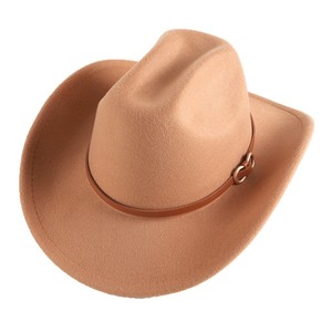 Fedora Hat Wide Brim Black Wool Blend Solid Color M56-58cm Stylish Commute Cowboy Hat - Product Image 5