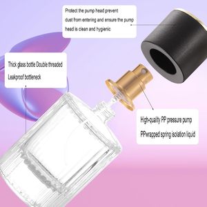 Flacon de parfum vide de luxe 50 ml, flacon de parfum en verre transparent 30 ml avec bouchon, vaporisateur de parfum - Product Image 4