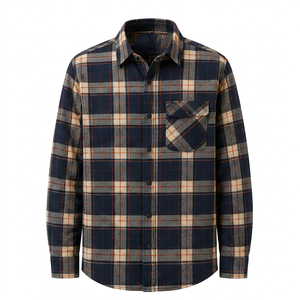 เสื้อเชิ้ตผ้าฝ้ายผู้ชายแขนยาวคอปกแบบลำลอง - Product Image 1