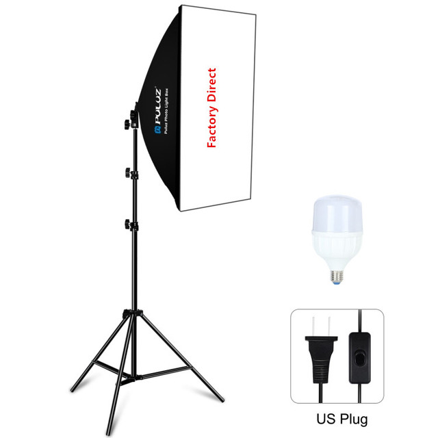 PULUZ 50x70cm LED Soft Light Box + 2M Tripod Stand for Professional Studio Flash Photographic Lighting Kit