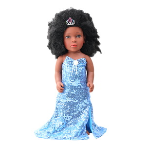 Poupées Reborn en vinyle africain noir bouclé de 18 pouces personnalisées en gros jouets de bébé en plastique de haute qualité pour les filles habiller - Product Image 2