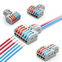 Conectores de Cable Eléctrico OEM Mini 2 en 6 con Lámpara LED, Bloque de Terminales de Empuje, Conexión Rápida Universal, Conectores de Cable LT623 Spl-62