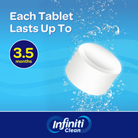 Infiniti Tablettes nettoyantes écologiques à libération lente pour cuvettes de toilettes, éliminateur d'odeurs, blanchiment automatique, élimination des taches, fraîcheur
