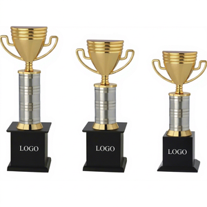 Elegant gold-plated metal <b>trophy</b> designed to celebrate success, excellence, and outstanding achievements metal <b>cup</b> <b>trophies</b>. - Product Image 1