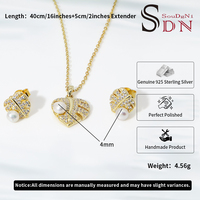 Ensemble de bijoux inspiré de la feuille de Monstera en argent S925 plaqué or 18 carats, collier et boucles d'oreilles en perles d'eau douce