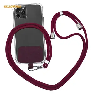 HelloWorld Customer Design Phone Lanyard Neck Strap Pvc Sublimation Lanyard Keychain With Adhesive Tether mobil phone lanyard