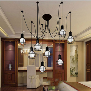 Plafonnier Vintage au design rétro en forme d'araignée, multi-têtes, luminaire décoratif d'intérieur, Vintage et ajustable, idéal pour un salon - Product Image 3