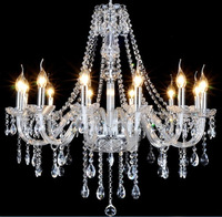 LILATE Lustre carré en cristal de style européen pour salon, LED blanc chaud 3500K, finition or personnalisable, vert