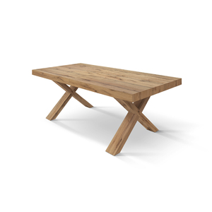 โต๊ะรับประทานอาหารแบบขยายได้ รุ่น Rustic Oak ขนาด 160x90 ซม. ฐาน MDF หน้าเมลามีน สำหรับใช้ภายใน - Product Image 1