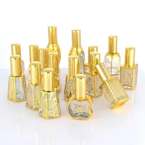 奢华空迷你玻璃阿拉伯香水瓶金色阿拉伯10毫升