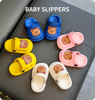 Sandales d'été antidérapantes mignonnes pour bébés filles, chaussures souples pour tout-petits, sabots à motif d'ours de dessin animé, pantoufles pour bébés, chaussures pour enfants