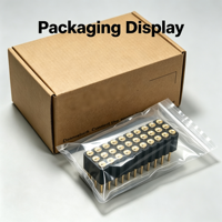 Connecteur PCB Denentech 2.00mm Triple Rangée PogoPin Femelle Droit SMT, H2.5/H4.0mm, Contact Concave et Plat