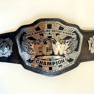 Ceinture de championnat ECW World Wrestling Entertainment, design en métal plaqué or léger, sangle en cuir PU noir MMA, unisexe - Product Image 1