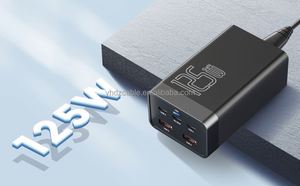 125W Gan Charging Head 3USB C+2USB QC3.0 Multi Port Travel Desktop Charger Mobile Phone Charging <b>Socket</b> - Product Image 4
