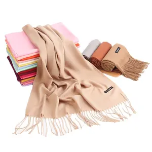 Sciarpa in cashmere solido più economica da donna pashmina sciarpa da donna in lana grezza scialli e scialli