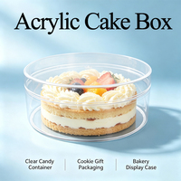 Boîte à gâteau ronde en acrylique SUNSHING avec couvercle, conteneur transparent pour bonbons, boîte de présentation pour cadeaux, emballage pour biscuits, emballage pour boulangerie