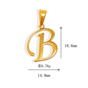 Hecho a mano DIY Acero inoxidable alfabeto letra colgante encantos resistente a la decoloración joyería hallazgos para collar pulsera - Product Image 5