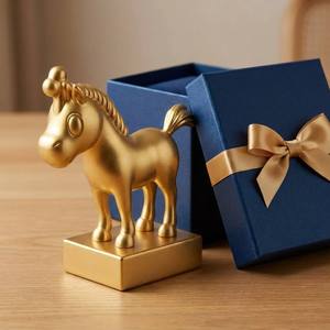 Figurine de cheval en métal 3D personnalisée, statue d'<span class=keywords><strong>étalon</strong></span> plaquée or pour <span class=keywords><strong>le</strong></span> succès, la prospérité, <span class=keywords><strong>le</strong></span> Feng Shui, décoration de bureau, cadeau - Product Image 4