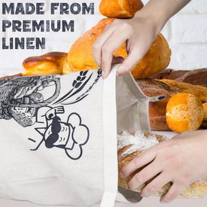 Groothandel Op Maat Bedrukt Logo Herbruikbare Natuurlijke Puur Organische Linnen Tpu Voering Zuurdesem Broodzak - Product Image 3