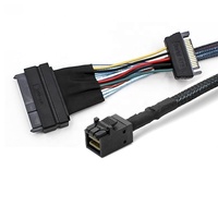 Cable SSD de 2 a 2 pulgadas con alimentación SATA U.2 NVMe PCIe SFF8643 a SFF8639 Cable MiniSAS HD de 0,6 M