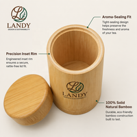 Boîte en bambou naturel de qualité supérieure avec logo personnalisé, boîte cylindrique en bois durable pour le thé, boîte-cadeau professionnelle, emballage