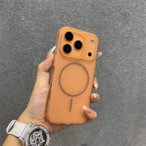 เคสโทรศัพท์ระบายความร้อนแบบตาข่าย สำหรับ iPhone 16 15 14 13 Plus Pro Max และ iPhone 17 Pro Max สีส้ม ระบายอากาศได้ดี - Product Image 1