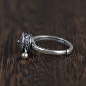 100% Sterling Bạc Phụ Nữ Của Nhẫn Cổ Điển Phật Giáo Kinh Thánh Quay Xi Lanh Inlay Đồ Trang Sức Thời Trang Mạ Quà Tặng Đảng Thẻ - Product Image 6