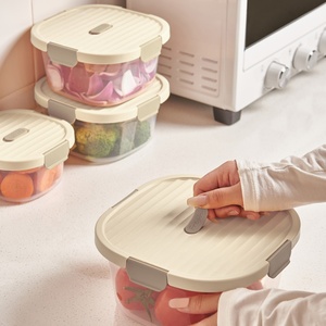 Hộp bảo quản thực phẩm kín khí MONR có thể tái sử dụng, ba kích cỡ, chất liệu nhựa, dùng để sắp xếp và bảo quản thực phẩm trong tủ lạnh - Product Image 2