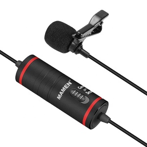 Collar de micrófono externo D1Youtuber <span class=keywords><strong>Vlogging</strong></span>, minimicrófono omnidireccional, amplificador Lavalier de 3,5mm, micrófono de grabación con Clip - Product Image 1
