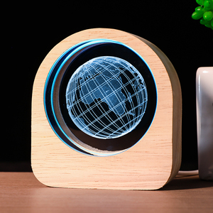 Esfera de Cristal <span class=keywords><strong>con</strong></span> Grabado Láser 3D Personalizado, Diseño de Animales, Luna, <span class=keywords><strong>Sol</strong></span>, Galaxia, Luz Nocturna Luminosa, Decoración Creativa para Escritorio - Product Image 3