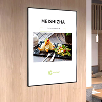 Boîtes lumineuses publicitaires LED personnalisables, cadre à clipser, bord ouvert, en aluminium, menu lumineux suspendu pour affichage de restaurant
